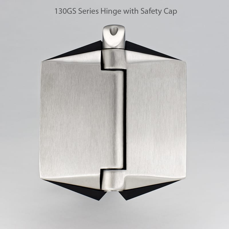 130GS Glass to Glass Hinge with Safety Cap Satin